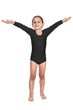 BODY DANZA LYCRA MANICA LUNGA NERO BABY